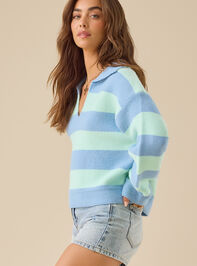 Lyra Stripe Polo Sweater Detail 5 - TULLABEE