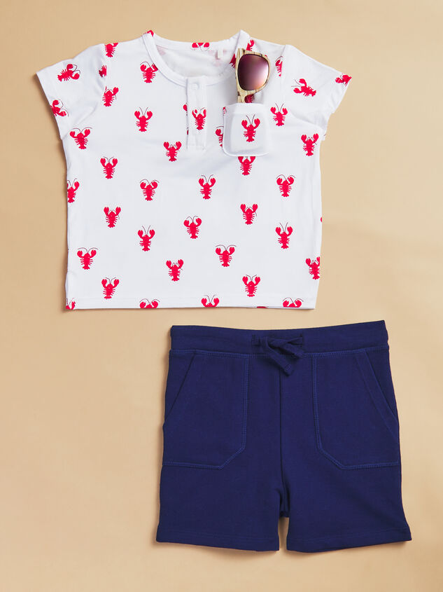 You're My Lobster Polo and Shorts Set Detail 3 - TULLABEE