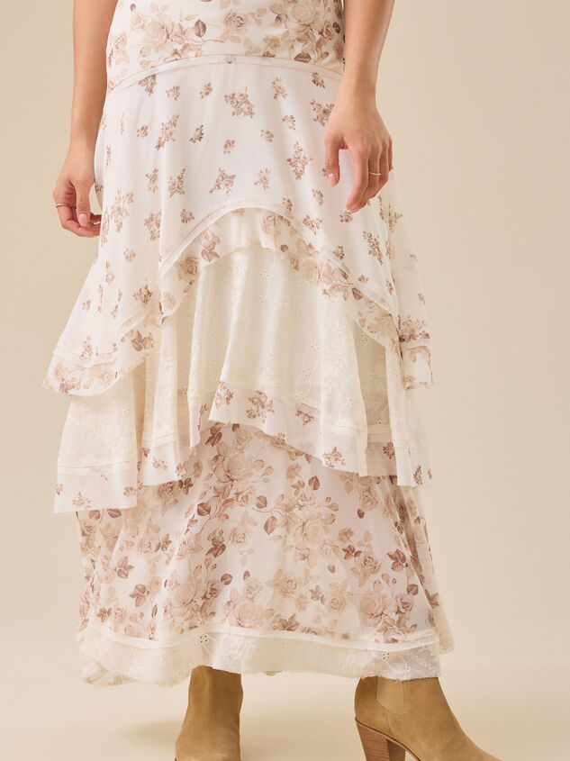 Becca Ruffle Tier Midi Skirt Detail 4 - TULLABEE