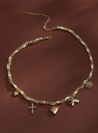 Ribbon & Radiance Charm Necklace Detail 2 - TULLABEE