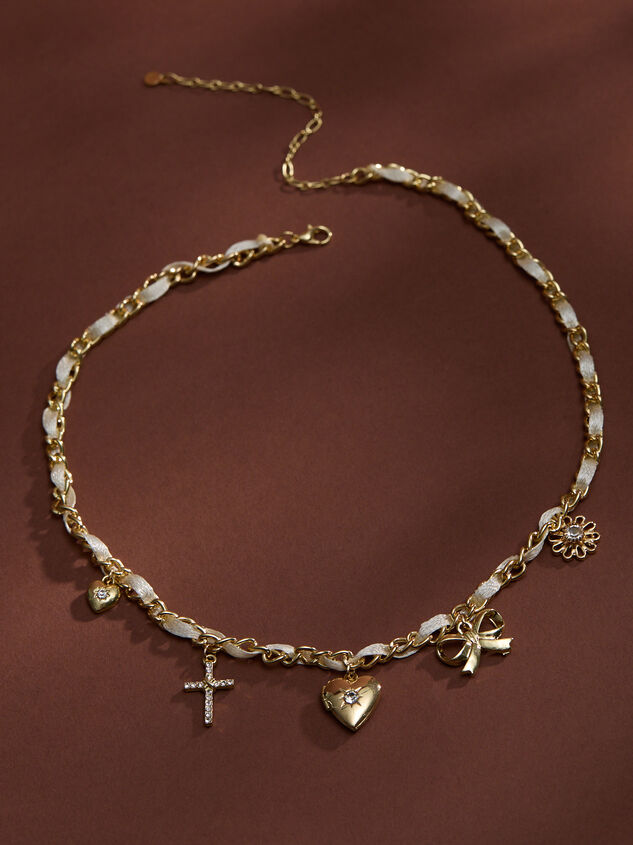 Ribbon & Radiance Charm Necklace Detail 2 - TULLABEE
