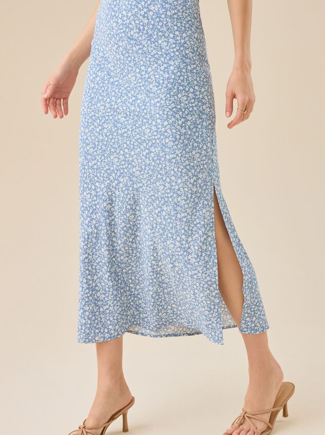 Amora Floral Midi Skirt Detail 4 - TULLABEE