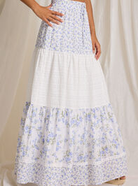 Kairo Floral Midi Skirt Detail 5 - TULLABEE