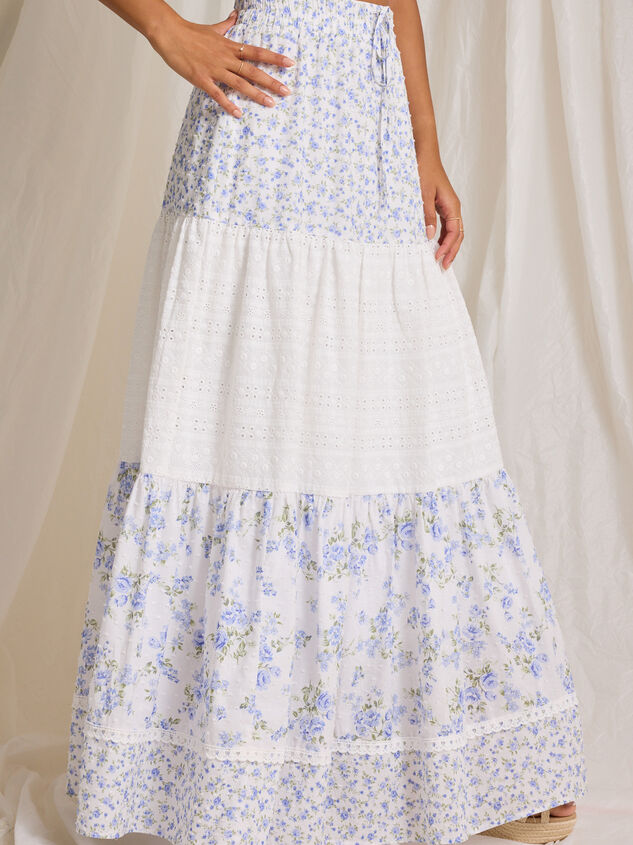 Kairo Floral Midi Skirt Detail 5 - TULLABEE