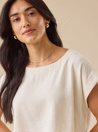Jules Linen Crop Top Detail 3 - TULLABEE