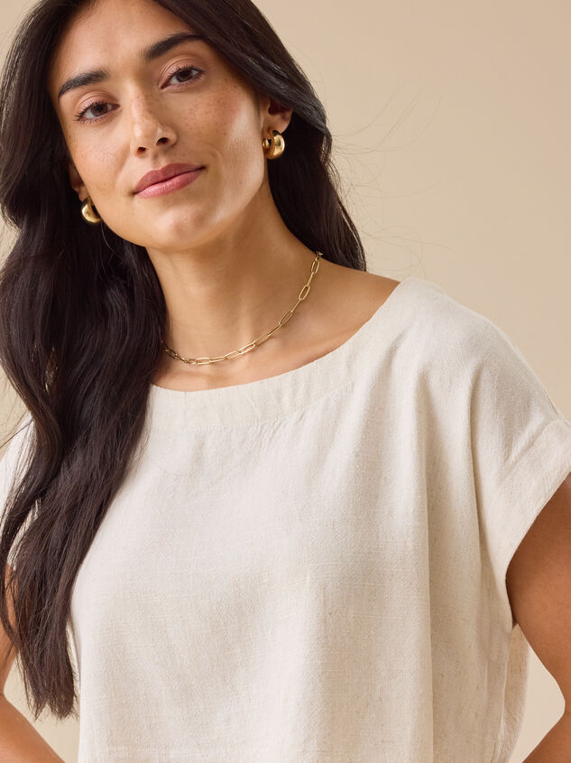 Jules Linen Crop Top Detail 3 - TULLABEE