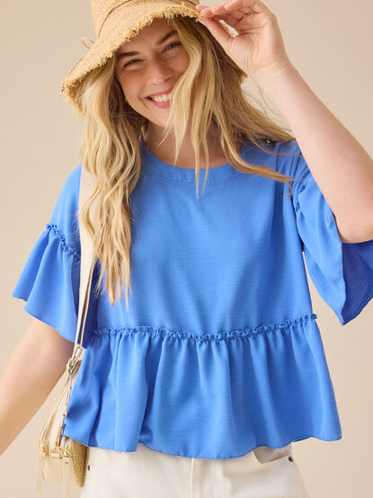 Lori Ruffle Sleeve Top - TULLABEE
