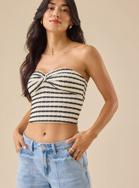 Kimmy Twist Front Tube Top Detail 2 - TULLABEE