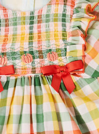 October Plaid Baby Dress Detail 3 - TULLABEE