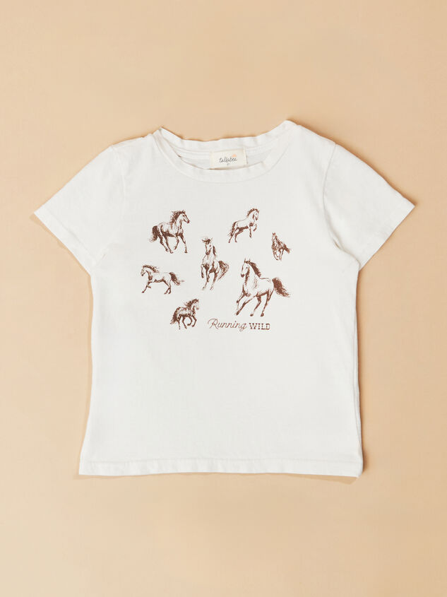 Running Wild Horses Tee Shirt Detail 2 - TULLABEE