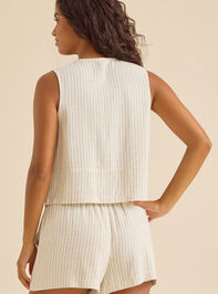 Penelope Striped Linen Vest Detail 4 - TULLABEE