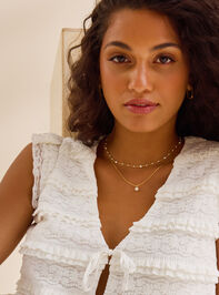 Madelin Ruffle Tie Front Top Detail 3 - TULLABEE