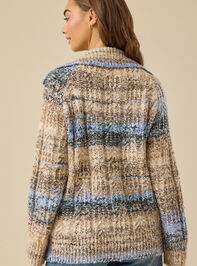 Julia Stripe Zip-Up Cardigan Detail 5 - TULLABEE