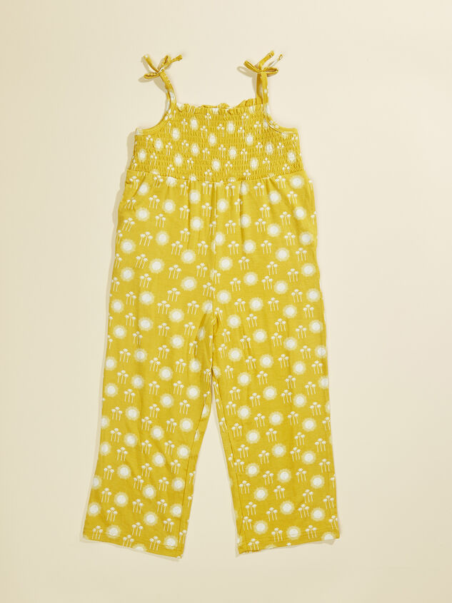 Golden Smocked Jumpsuit Detail 2 - TULLABEE