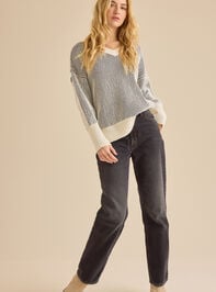 Arya Matte Chenille V-Neck Sweater Detail 5 - TULLABEE