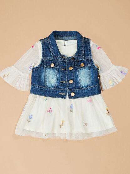 Denim Dreams Toddler Dress Set - TULLABEE