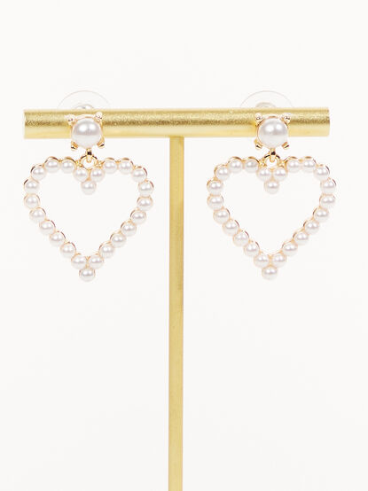 Pearl Heart Earrings - TULLABEE