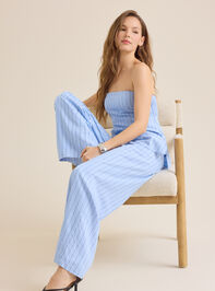 Natalie Striped Linen Tube Top Detail 3 - TULLABEE