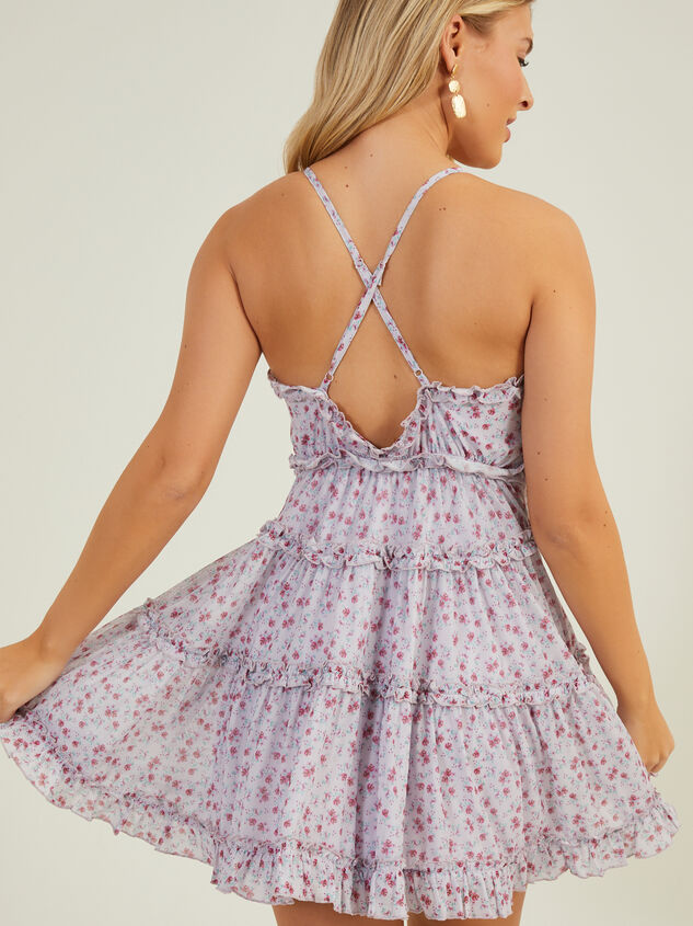 Haven Floral Mesh Dress Detail 2 - TULLABEE