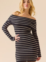 Johanna Striped Mini Sweater Dress Detail 2 - TULLABEE