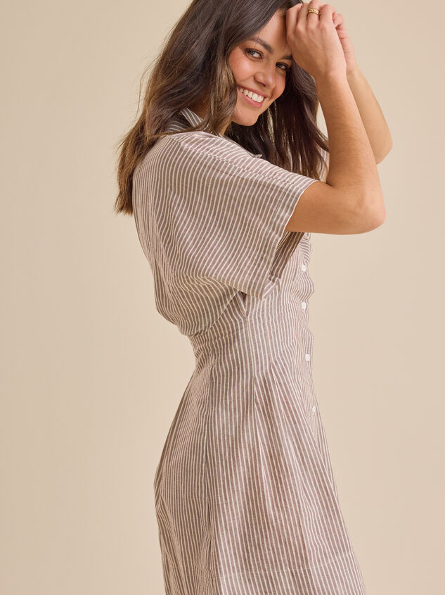 Marley Striped Mini Dress Detail 4 - TULLABEE