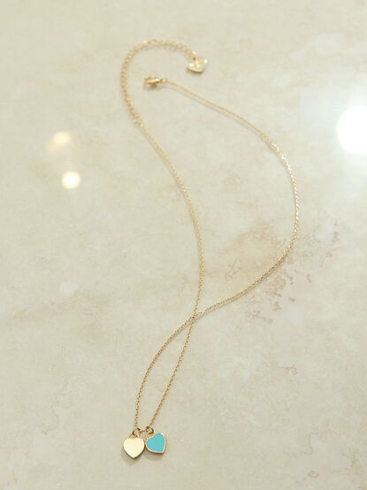 18K Gold Dainty Heart Charm Necklace - TULLABEE