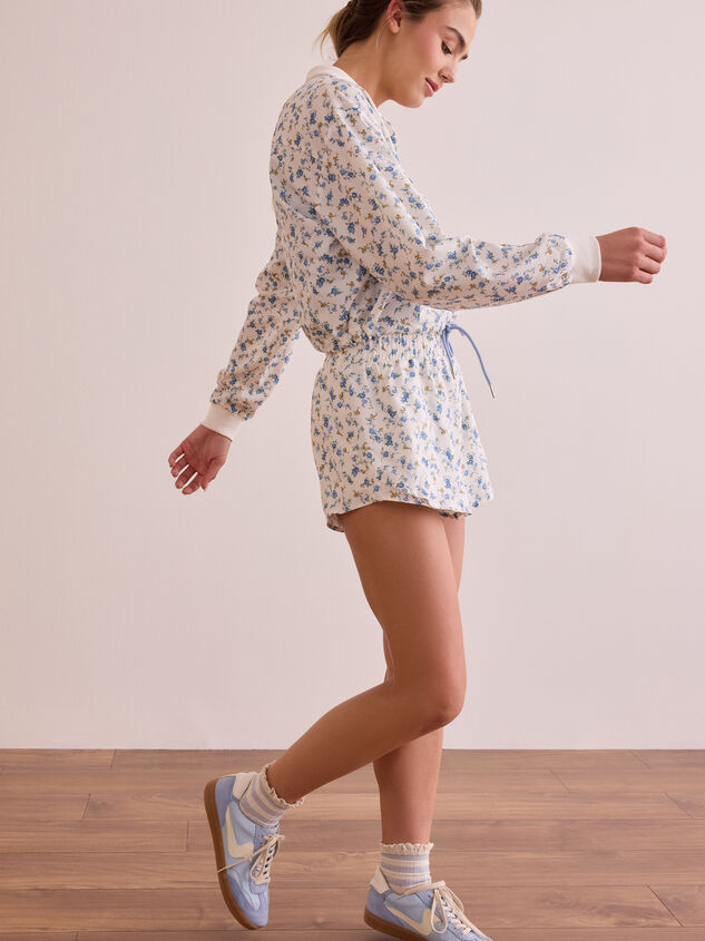 Floral Sprint Quarter Zip Detail 3 - TULLABEE