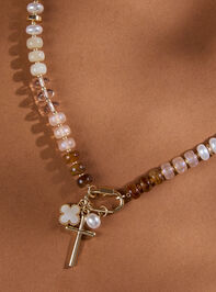 Forevermore Beaded Charm Necklace Detail 2 - TULLABEE