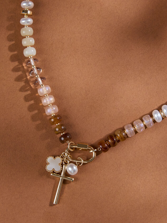 Forevermore Beaded Charm Necklace Detail 2 - TULLABEE