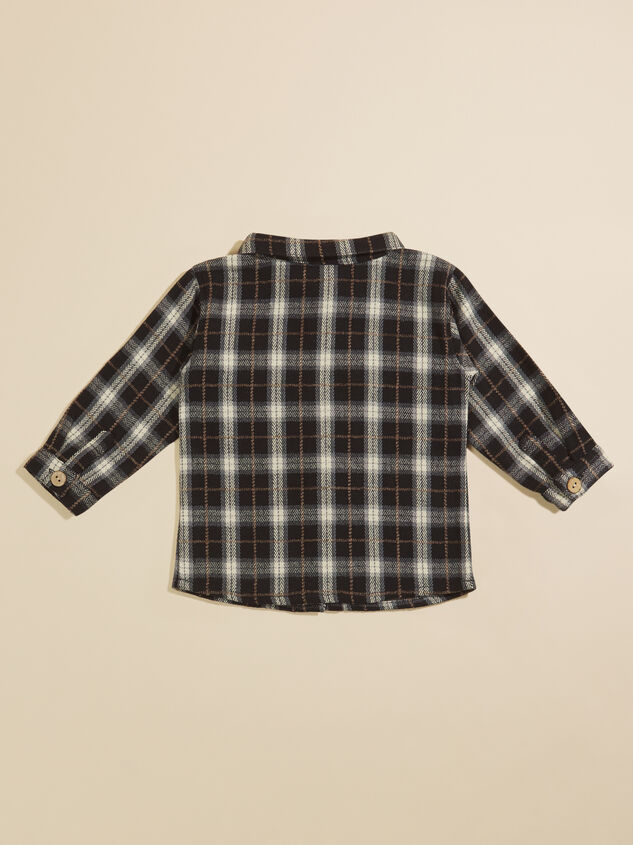 Eddy Plaid Toddler Shacket Detail 2 - TULLABEE