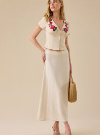 Carlisle Rose Embroidered Top Detail 3 - TULLABEE