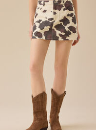 Bo Cow Print Skirt Detail 3 - TULLABEE
