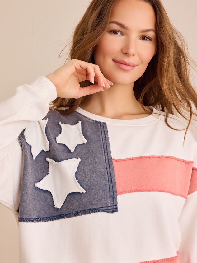 USA Flag Applique Pullover - TULLABEE