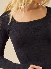 Aurelia Long Sleeve Jacquard Cami Detail 3 - TULLABEE