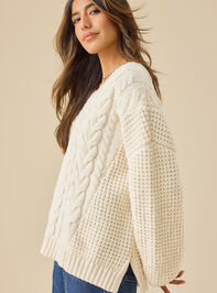 Ella Mixed Cable Sweater Detail 3 - TULLABEE
