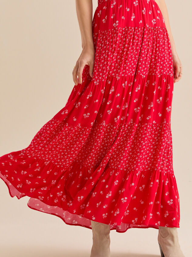 Fleur Floral Maxi Skirt Detail 3 - TULLABEE