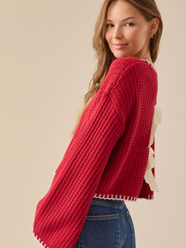 Ellis Bow Back Sweater Detail 5 - TULLABEE