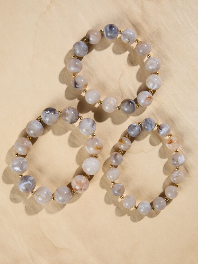 Beaded Resin Stretch Bracelet Set - TULLABEE