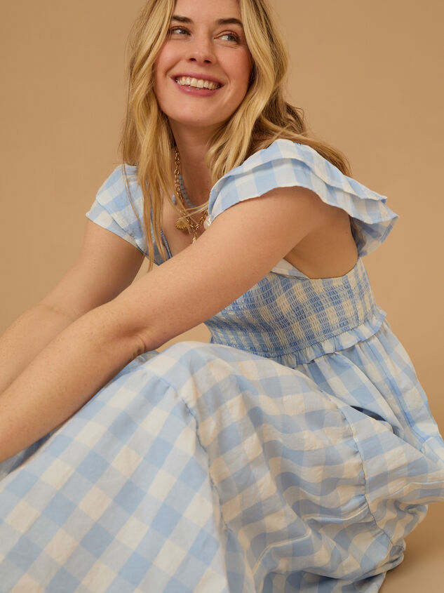 Baylin Gingham Maxi Dress Detail 3 - TULLABEE