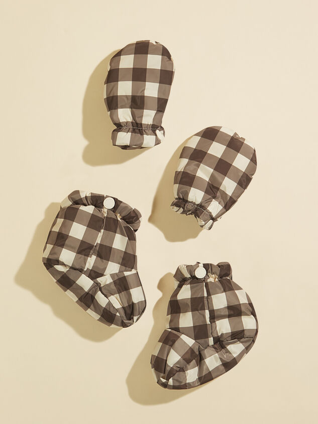 Checkered Puffer Snowsuit by Rylee + Cru Detail 3 - TULLABEE