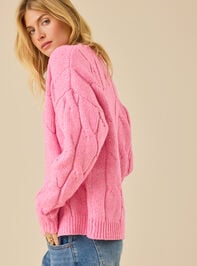 Lizzie Oversized Cable Knit Sweater Detail 3 - TULLABEE