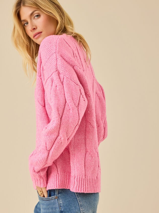Lizzie Oversized Cable Knit Sweater Detail 3 - TULLABEE