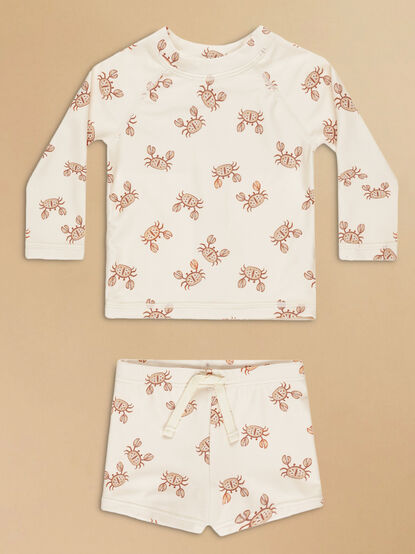 Crab Crew Top & Shorts Rashguard Set by Rylee + Cru - TULLABEE