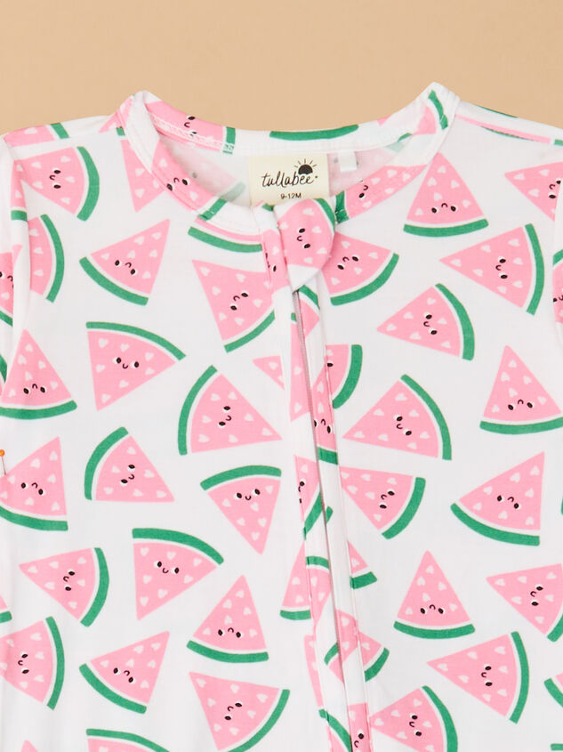 Watermelon Hearts Footie Detail 2 - TULLABEE