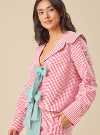 Emerie Tie Front Sleep Top Detail 3 - TULLABEE