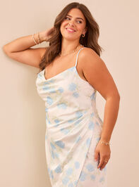 Sadie Satin Cowl Neck Maxi Dress Detail 2 - TULLABEE