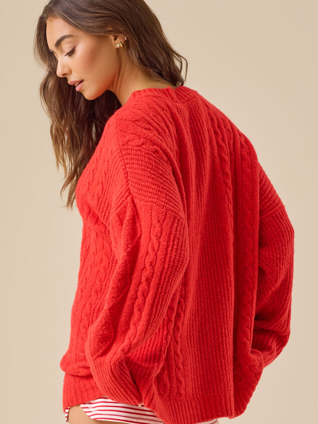 Nicole Cable Knit Oversized Sweater Detail 6 - TULLABEE
