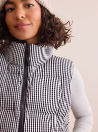Gingham Goals Puffer Vest Detail 2 - TULLABEE
