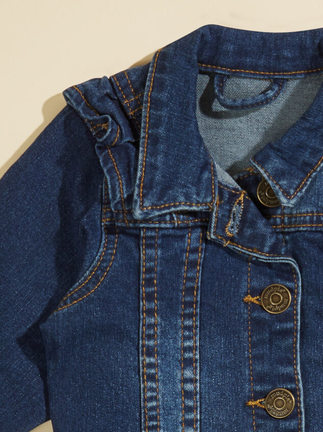 Jullie Ruffle Denim Jacket by MudPie Detail 3 - TULLABEE