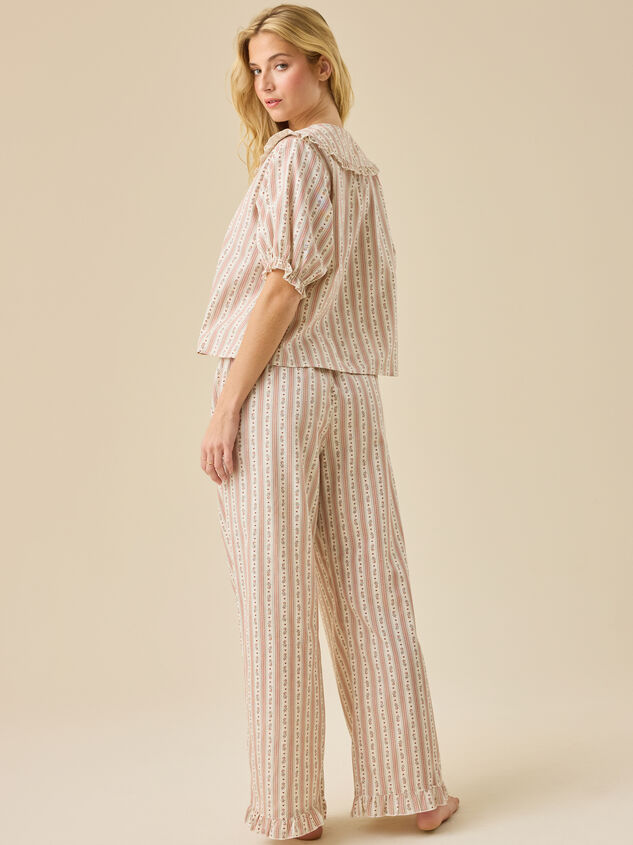 Candy Cane Stripe Mama Pj Set Detail 4 - TULLABEE